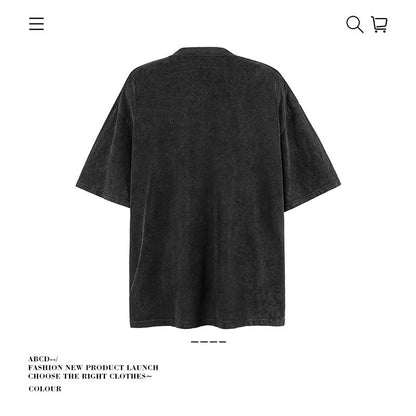 American vintage street T-shirt pure cotton men's and women's summer loose