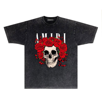 Amiri T-shirt Washed and Worn Retro Short Sleeve T-shirt