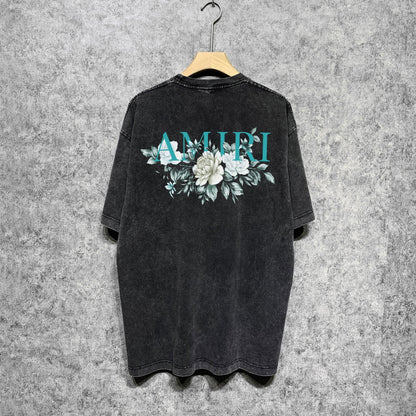 Amiri T Shirts Washed and Worn Retro Short Sleeve T-shirt
