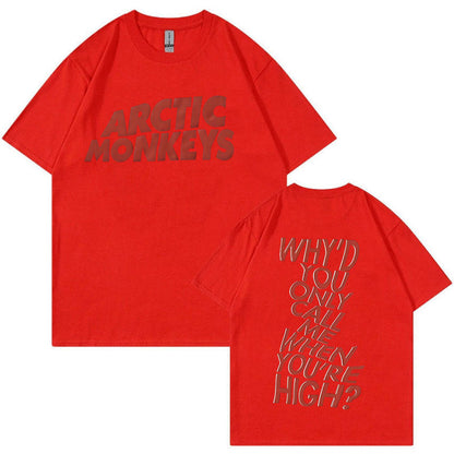 Arctic Monkey Letter Graphic Print T Shirt Men's Fashion O-N