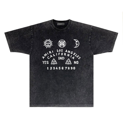 Amiri T-shirt Washed and Worn Retro Short Sleeve T-shirt
