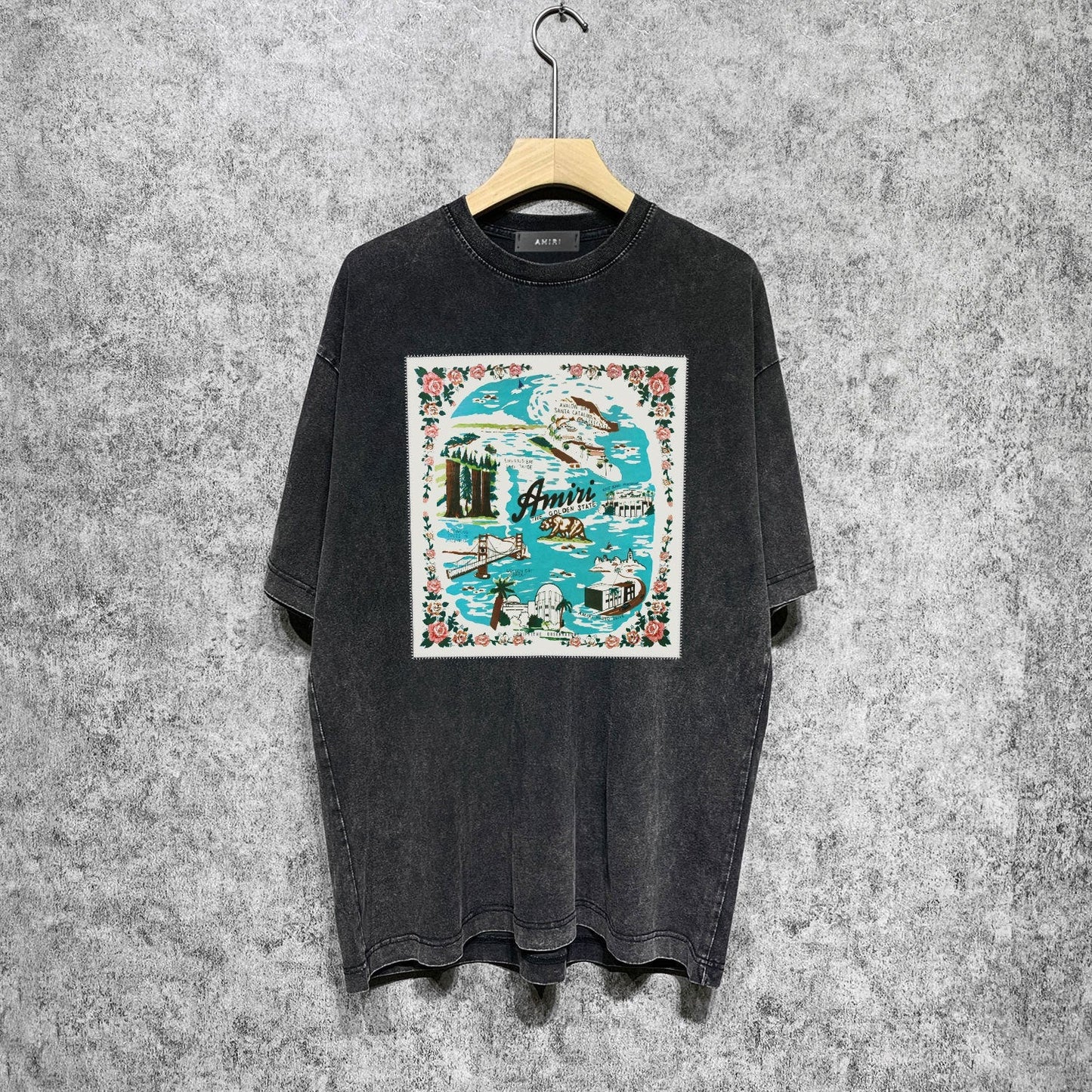 Amiri T Shirts Washed and Worn Retro Short Sleeve T-shirt