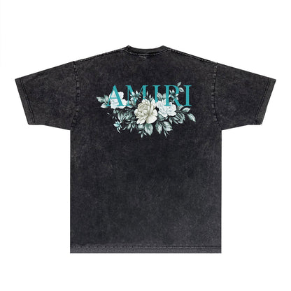 Amiri T Shirts Washed and Worn Retro Short Sleeve T-shirt