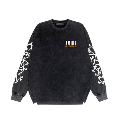Amiri Long-Sleeved Shirtvintage Washed and Worn Vintage Long Sleeve T-shirt
