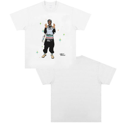 Asap Rocky T Shirts Asap Rocky, Rap Breathable Print T-Shirt