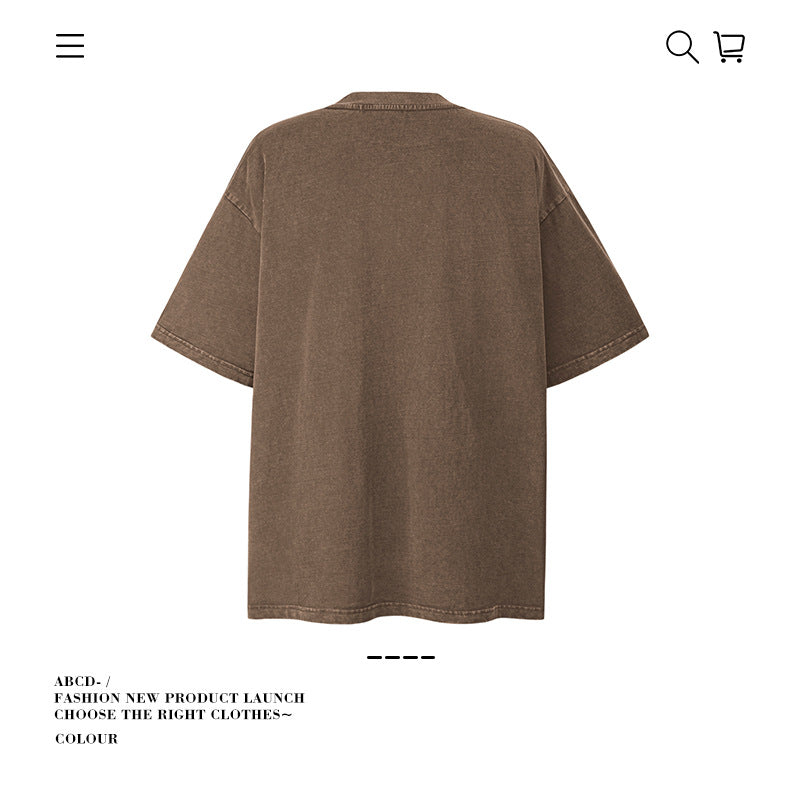 American vintage street T-shirt pure cotton men and women loose