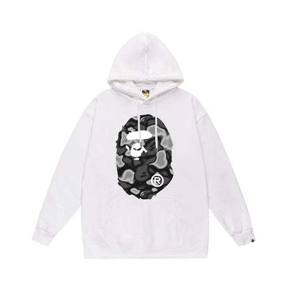 Bathing Ape Hoodie Autumn/Winter Letter Print Loose Hoodie Pullover Ape Sweater