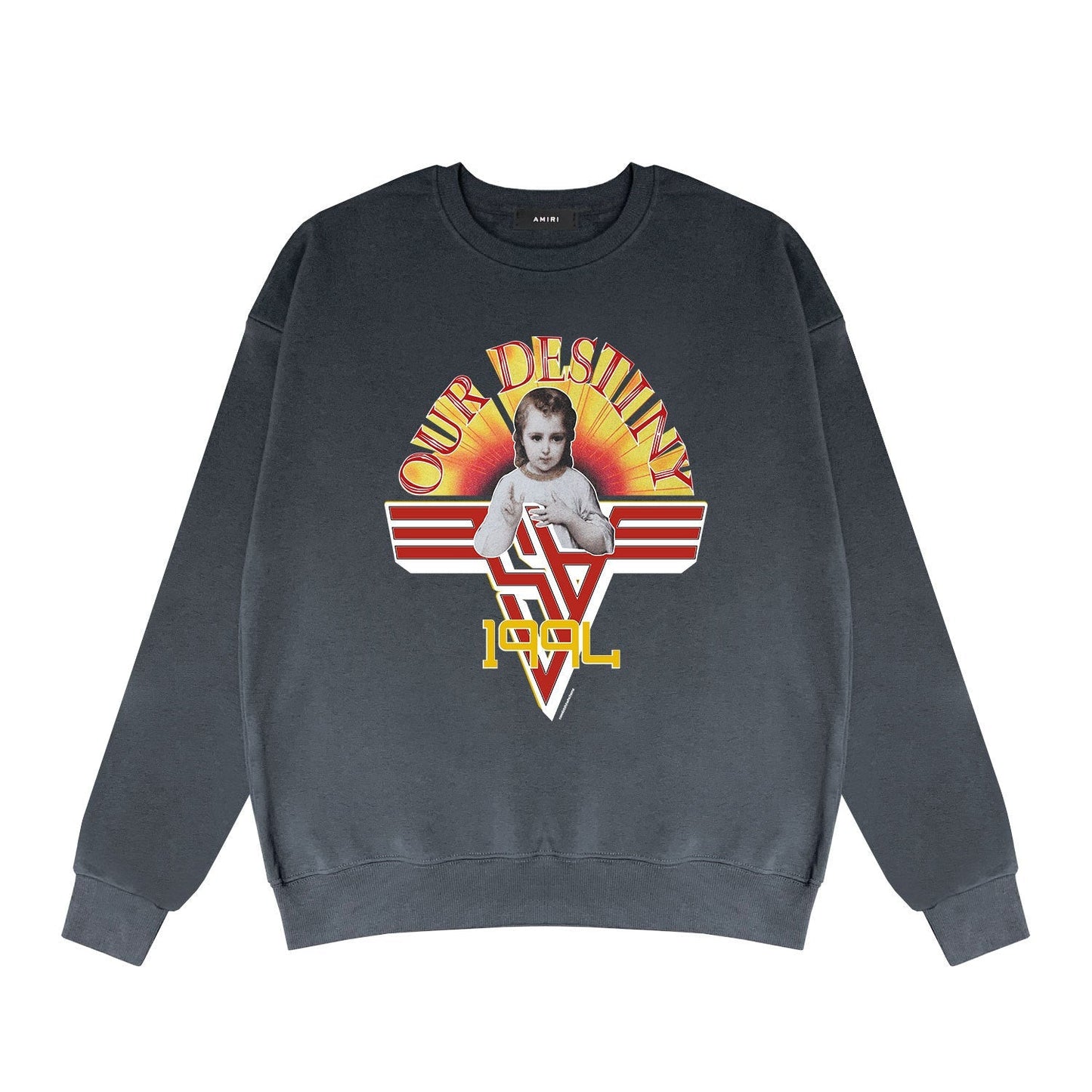 Amiri Long Sleeve Shirt Crew Sweatshirts Crew Neck Sweater