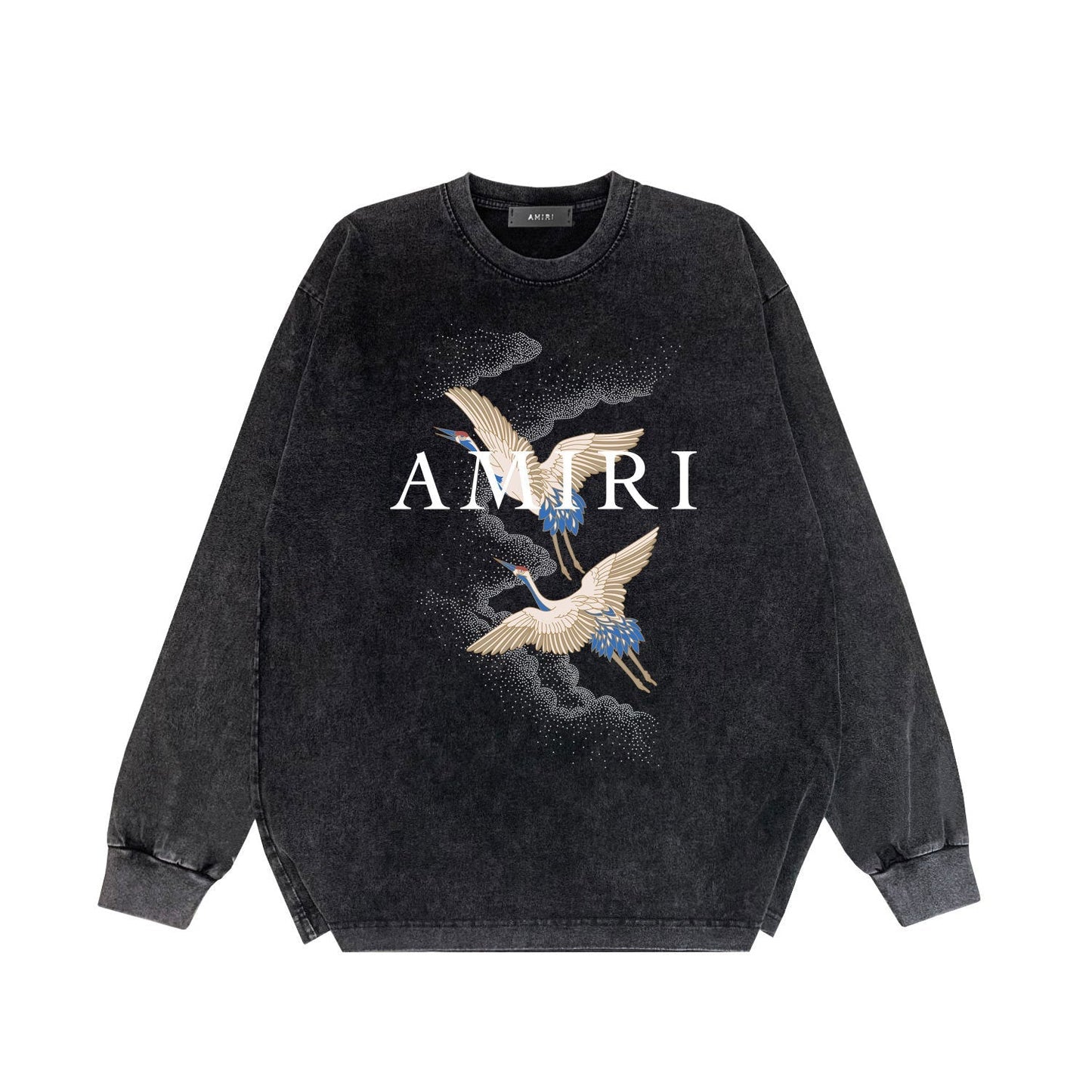 Amiri Long-Sleeve Shirt Vintage Washed and Worn Vintage Long Sleeve T-shirt