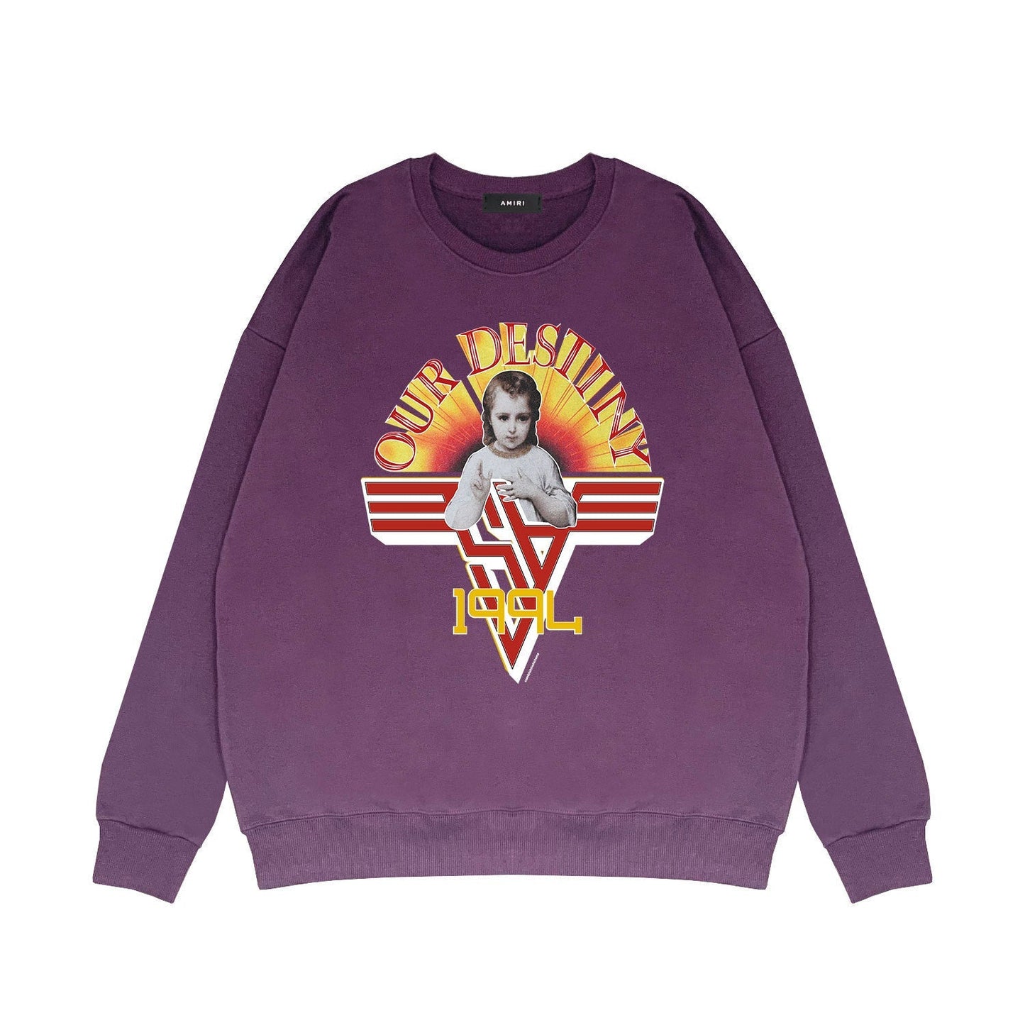 Amiri Long Sleeve Shirt Crew Sweatshirts Crew Neck Sweater