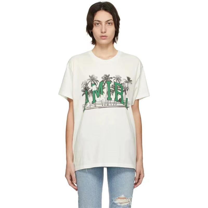 Amiri T Shirt Coconut Tree Letter Printing