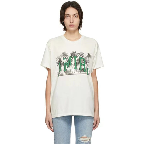 Amiri T Shirt Coconut Tree Letter Printing