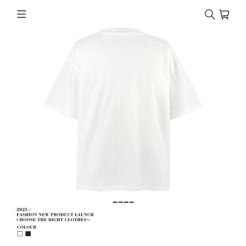 American vintage street T-shirt men's loose half-sleeve summer
