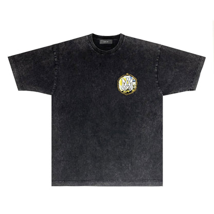 Amiri T Shirts Washed and Worn Retro Short Sleeve T-shirt