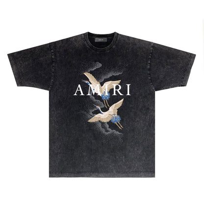 Amiri T-shirt Washed and Worn Retro Short Sleeve T-shirt