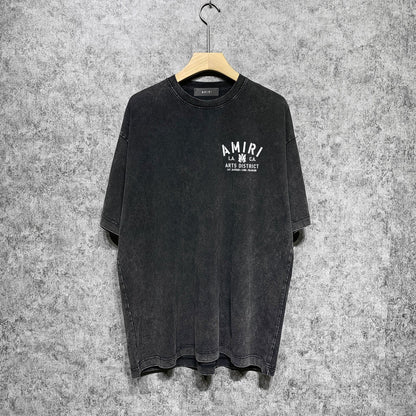 Amiri T-shirt Washed and Worn Retro Short Sleeve T-shirt