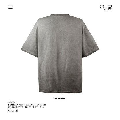 American vintage street T-shirt pure cotton men's and women's summer loose
