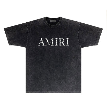 Amiri T-shirt Washed and Worn Retro Short Sleeve T-shirt