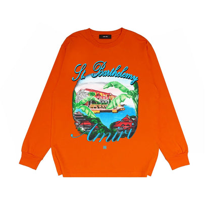 Amiri Long Sleeve Shirt Fashion Brand Long Sleeve Long-Sleeved T-shirt Blouse