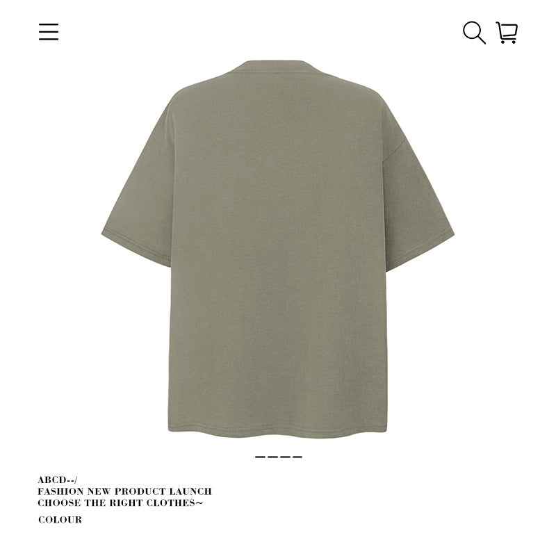 American vintage street T-shirt pure cotton men's and women's summer loose