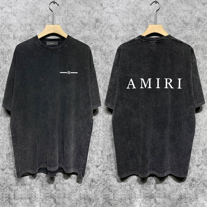 Amiri T-shirt Washed and Worn Retro Short Sleeve T-shirt