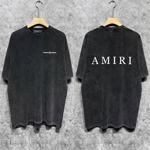 Amiri T-shirt Washed and Worn Retro Short Sleeve T-shirt