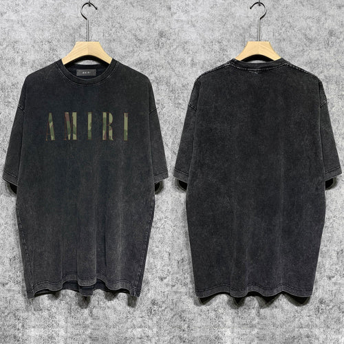 Amiri T-shirt Washed and Worn Retro Short Sleeve T-shirt
