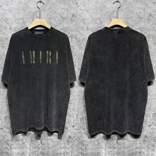 Amiri T-shirt Washed and Worn Retro Short Sleeve T-shirt
