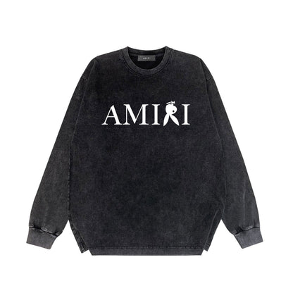 Amiri Long-Sleeve Shirt Vintage Washed and Worn Vintage Long Sleeve T-shirt