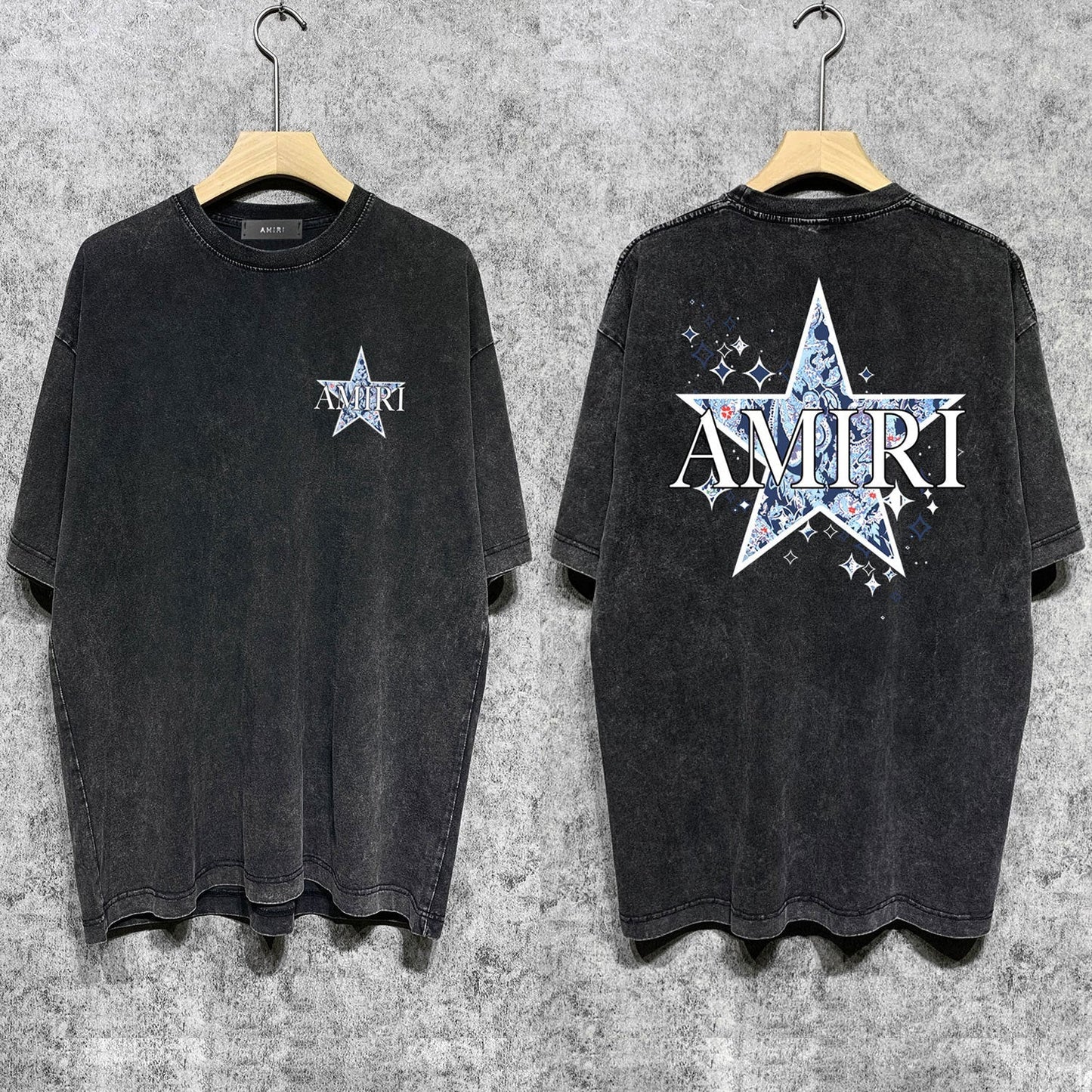 Amiri T-shirt Washed and Worn Retro Short Sleeve T-shirt