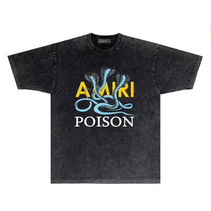 Amiri T-shirt Washed and Worn Retro Short Sleeve T-shirt