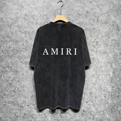 Amiri T-shirt Washed and Worn Retro Short Sleeve T-shirt