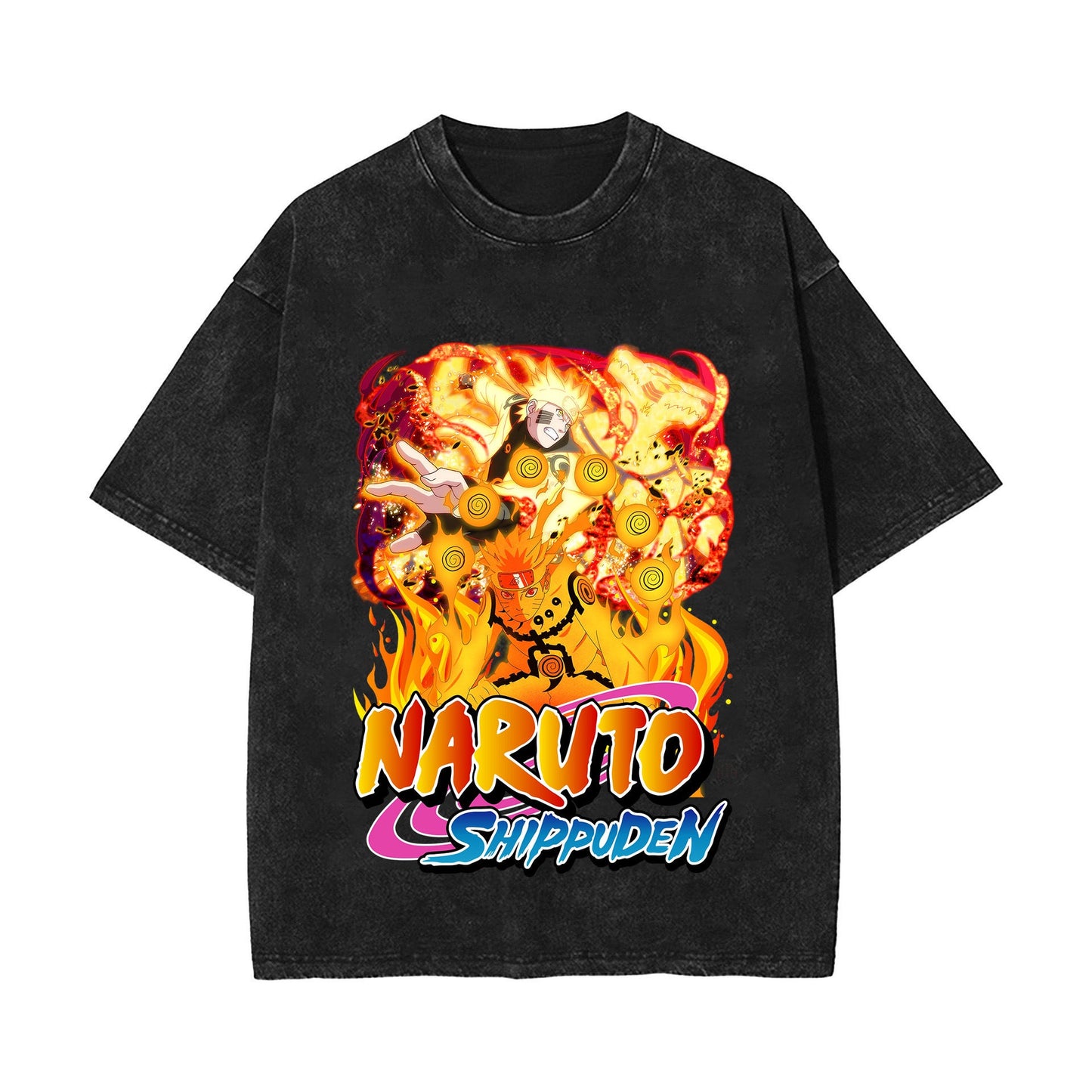 Anime T-shirt short-sleeved summer washed old cotton top loose