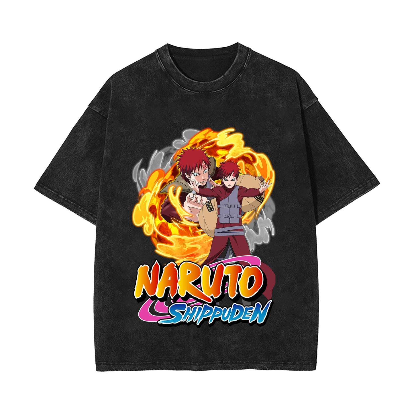 Anime T-shirt short-sleeved summer washed old cotton top loose