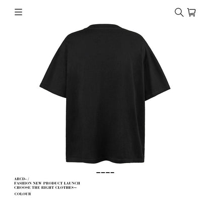 American vintage street T-shirt cotton vintage men's summer loose