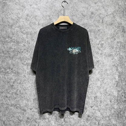 Amiri T Shirts Washed and Worn Retro Short Sleeve T-shirt