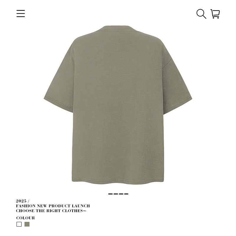 American vintage street T-shirt vintage loose cotton summer boys
