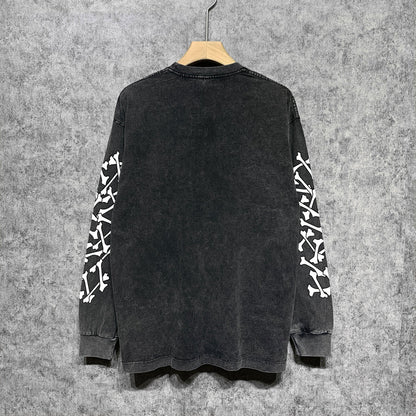 Amiri Long-Sleeved Shirtvintage Washed and Worn Vintage Long Sleeve T-shirt