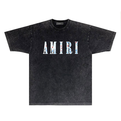 Amiri T-shirt Washed and Worn Retro Short Sleeve T-shirt