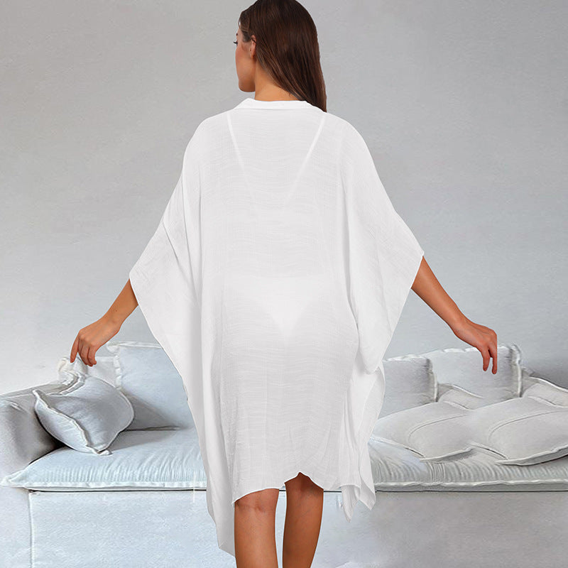 Beach Sweater Dress Loose Beach Cardigan Sun Protection Clothing Bikini Blouse