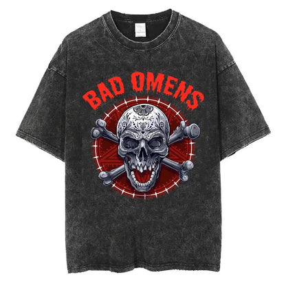 Bad Omens Band Music Tour 2024 Washed T Shirt Retro 90s Men