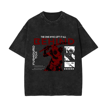 Anime Washed Retro Short Sleeve T-Shirt