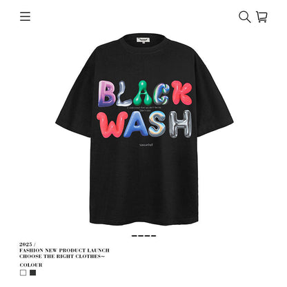 American vintage street T-shirt men's loose casual half-sleeved shirt