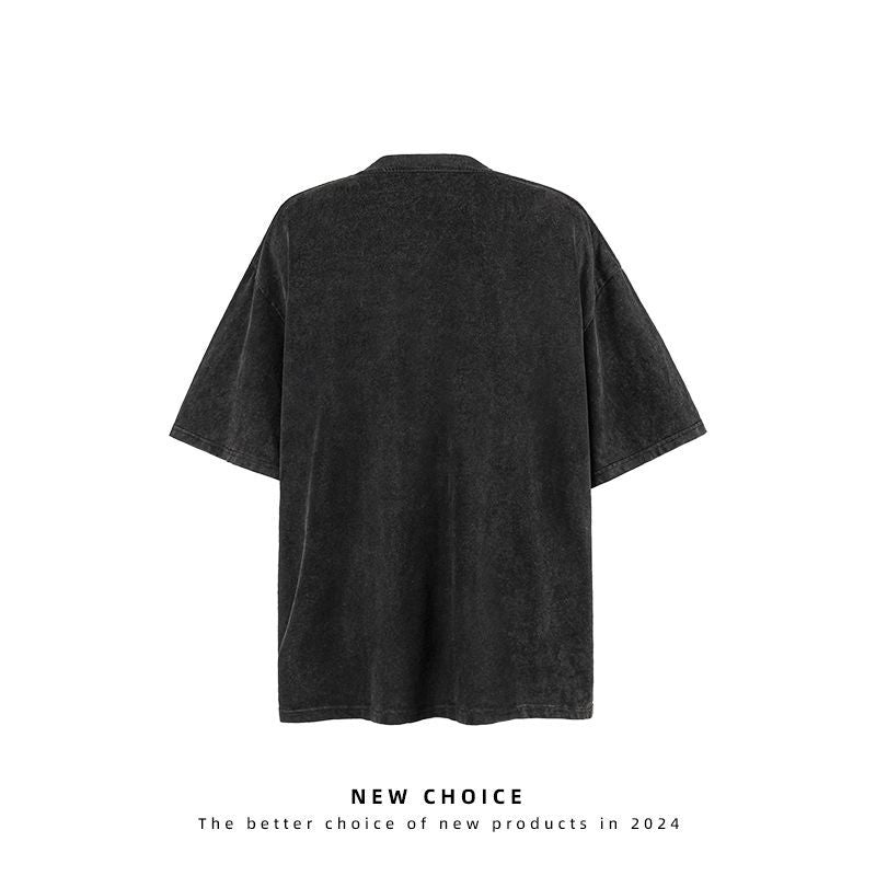 American vintage street T-shirt retro men's loose casual top