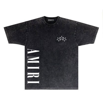 Amiri T-shirt Washed and Worn Retro Short Sleeve T-shirt