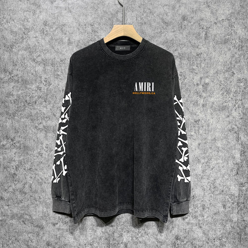 Amiri Long-Sleeved Shirtvintage Washed and Worn Vintage Long Sleeve T-shirt