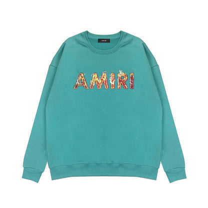 Amiri Long Sleeved Shirt Long Fashion Brand Crew Sweatshirts round Neck Sweater