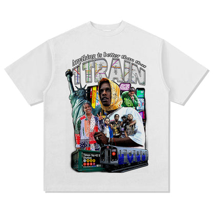 Asap Rocky T Shirts ASAP ROCKY Loose Print Short Sleeve T-Shirts Men and Women