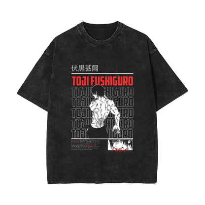 Anime Washed Retro Short Sleeve T-Shirt