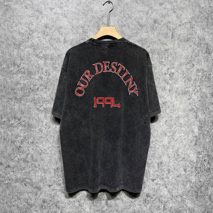 Amiri T Shirts Washed and Worn Retro Short Sleeve T-shirt